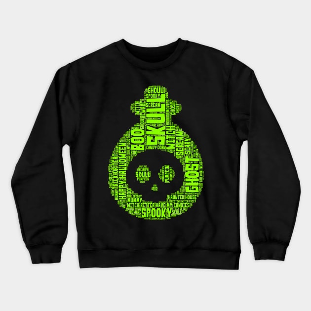 Halloween Spooky Magic Skull Crewneck Sweatshirt by 9 Turtles Project